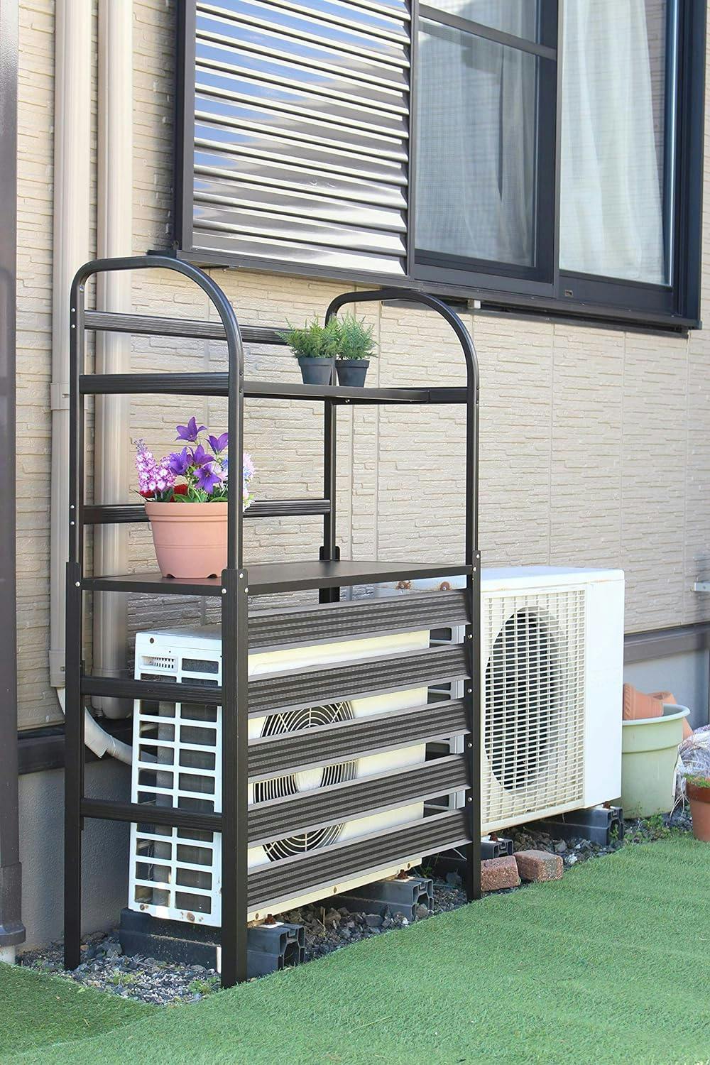 タック Living Out リビングアウト アルミ室外機カバー グレー