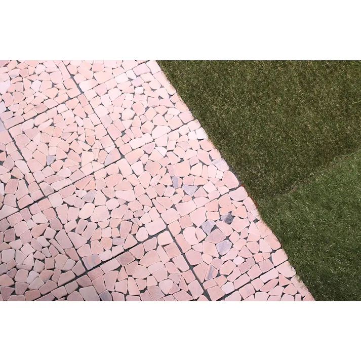 タック Living Out リビングアウト 天然石マット 6枚組 ピンク TAN-933-6P(PI) 防草シート付き!お庭をおしゃれに彩る天然石マット6枚組 4589792854900【別送品】