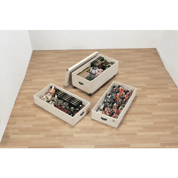 タック Vita 桐製収納ボックス 1段 キャスター付き 大切な雛人形を防虫、調湿効果のある桐で保管 4589792854979【別送品】