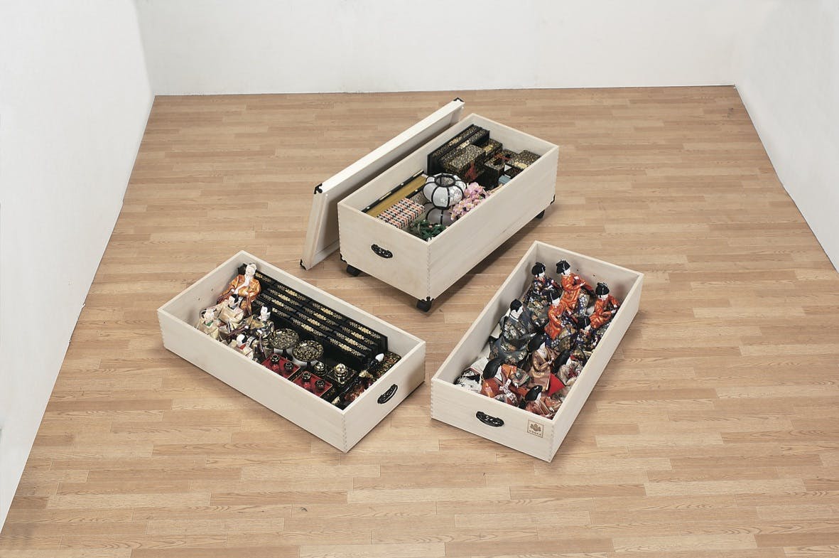 タック Vita 桐製収納ボックス 2段 キャスター付き 大切な雛人形を防虫