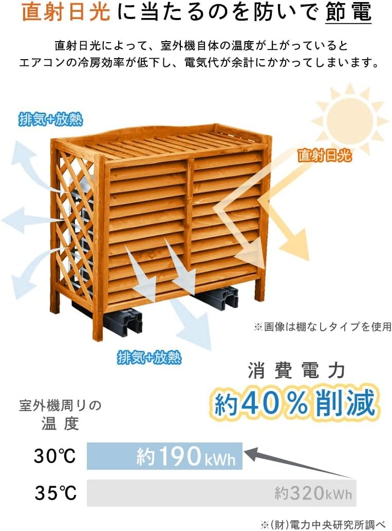 タック Living Out 木製エアコンラック 棚付き ダークブラウン TAN-996