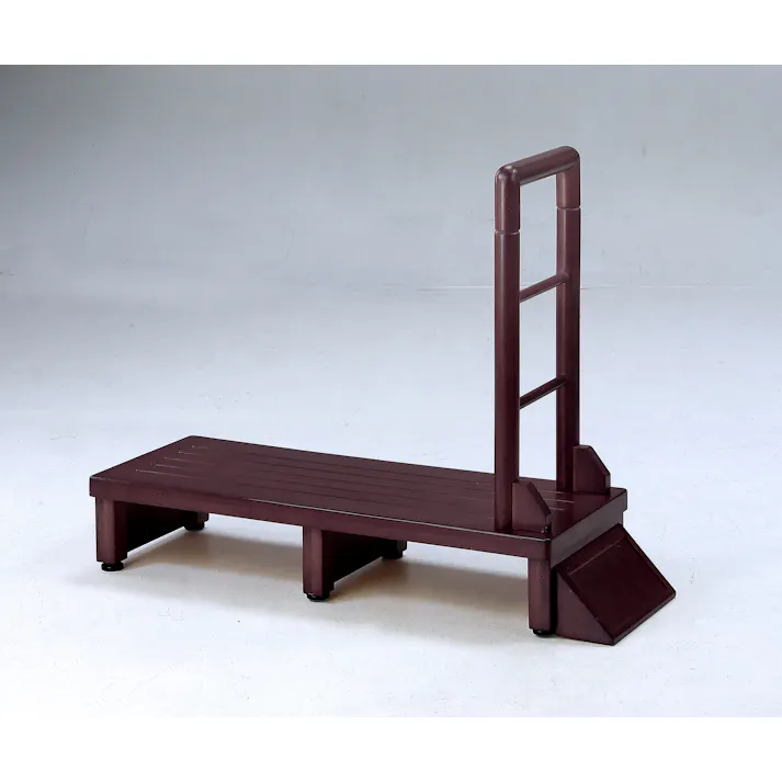 タック Vita 手すり付き玄関台 90cm ダークブラウン 踏み台 サポート手すり 手すりが付いて昇り降りしやすい玄関台 4589792860208【別送品】