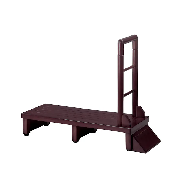 タック Vita 手すり付き玄関台 90cm ダークブラウン 踏み台 サポート手すり 手すりが付いて昇り降りしやすい玄関台 4589792860208【別送品】