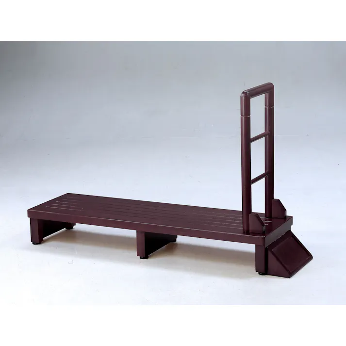 タック Vita 手すり付き玄関台 120cm ダークブラウン 踏み台 サポート手すり 手すりが付いて昇り降りしやすい玄関台 4589792860215【別送品】