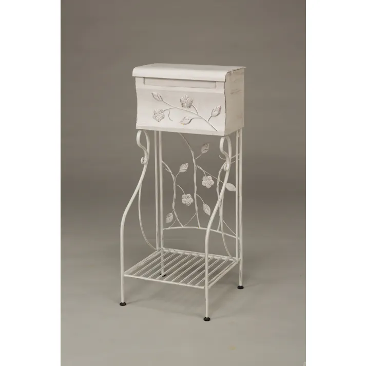 Living Out フラワーレリーフスタンドポスト・ホワイト 4589792860277【別送品】