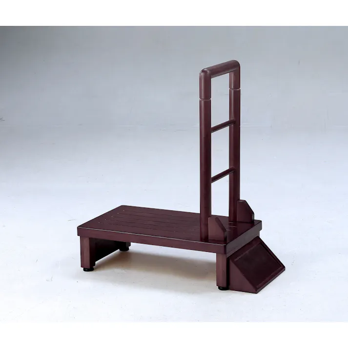 Vita 手すり付き玄関台 60cm ダークブラウン 踏み台 サポート手すり 手すりが付いて昇り降りしやすい玄関台 4589792850469 【別送品】