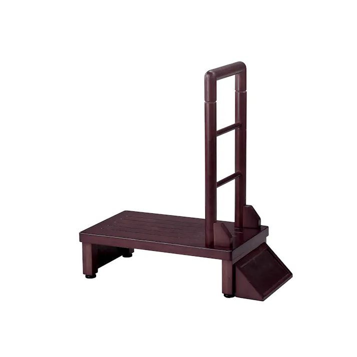 Vita 手すり付き玄関台 60cm ダークブラウン 踏み台 サポート手すり 手すりが付いて昇り降りしやすい玄関台 4589792850469 【別送品】