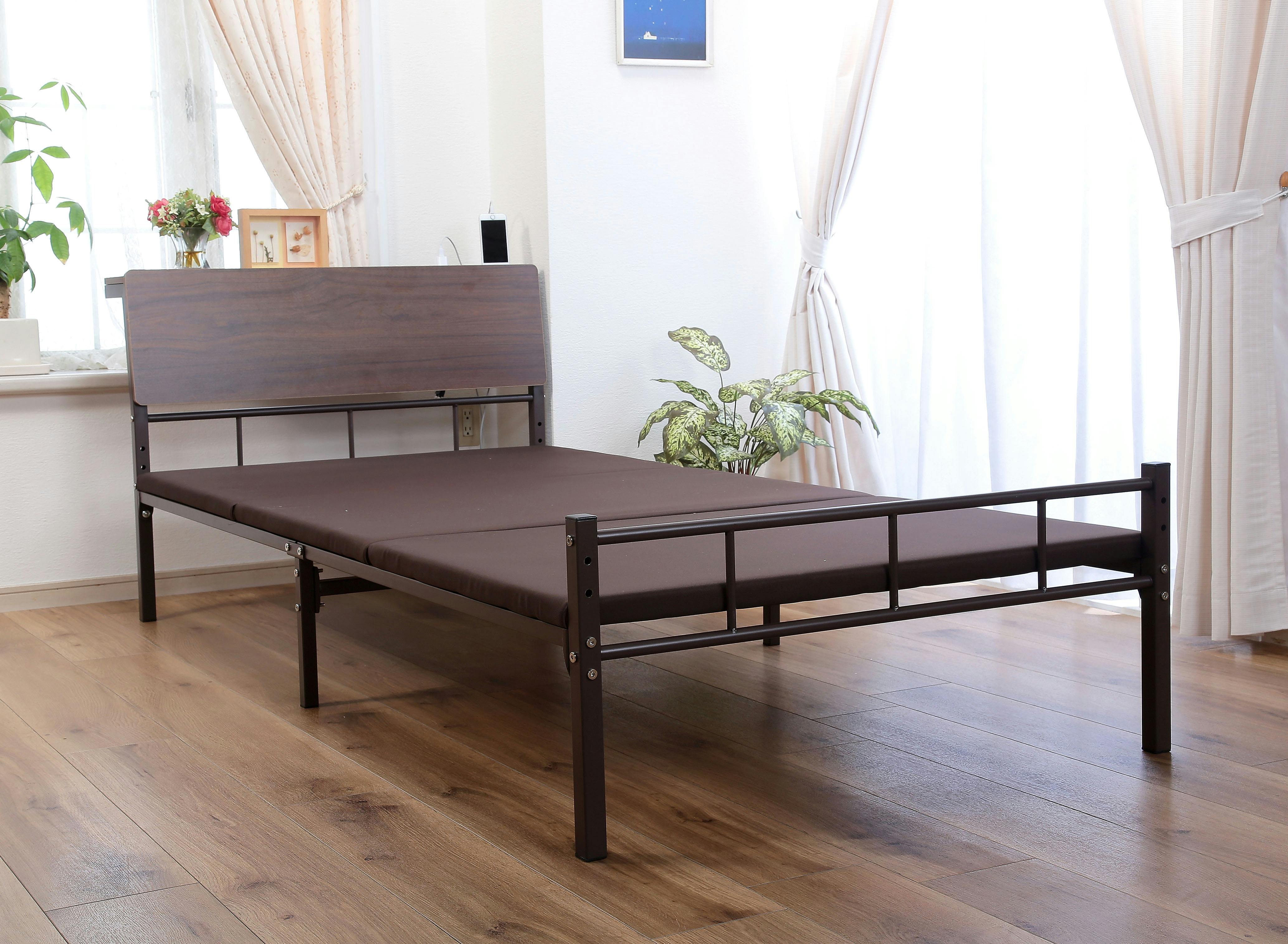 Vita 宮付きパイプベッド VT-004 ベッド 寝室 睡眠 小物置き