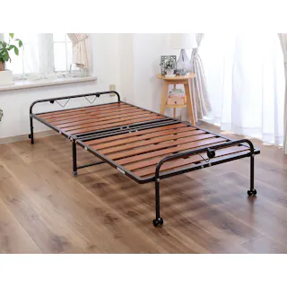 Vita 折りたたみスノコベッド ブラウン VT-005-02-BR ベッド 寝室 睡眠 通気性 4582732652741【別送品】