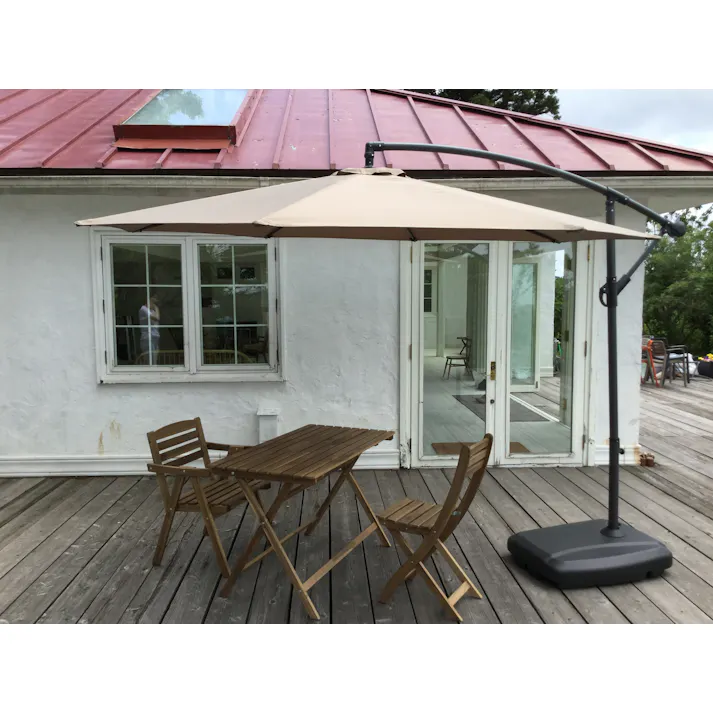 Living Out ハンギングパラソル(ブラウン)&ベースセット 3334231001046【別送品】