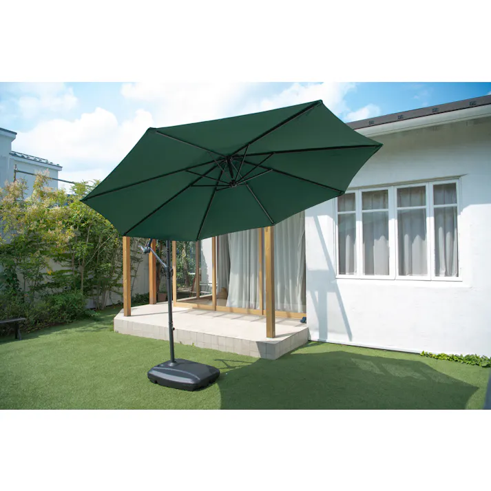 Living Out ハンギングパラソル(グリーン)&ベースセット 3334231001053【別送品】