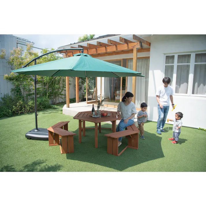 Living Out ハンギングパラソル グリーン (パラソルのみ) 4589792852197【別送品】