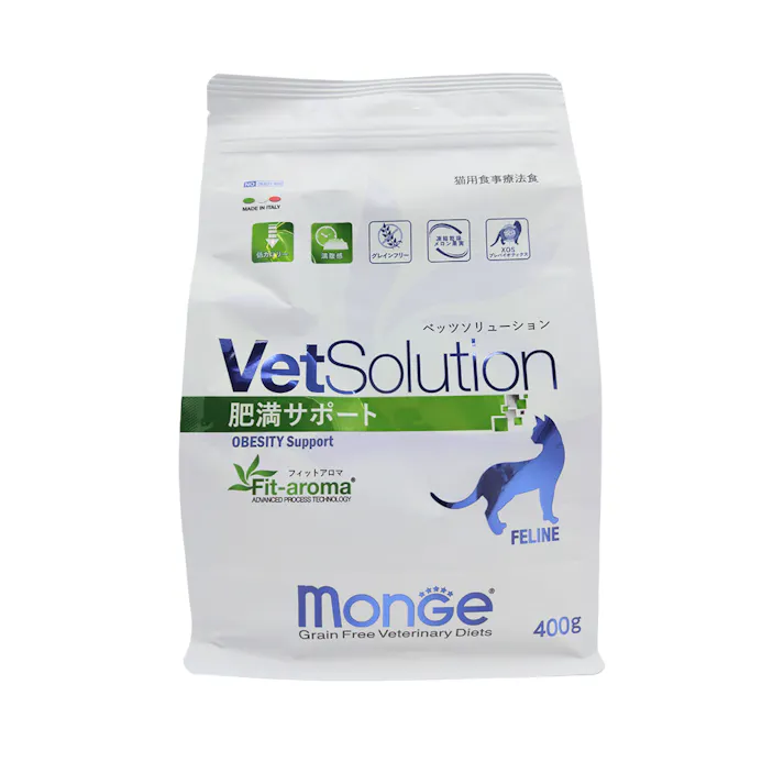 MONGE ベッツソリューション 猫用肥満サポート 400g 食事療法食 4582559383057【別送品】